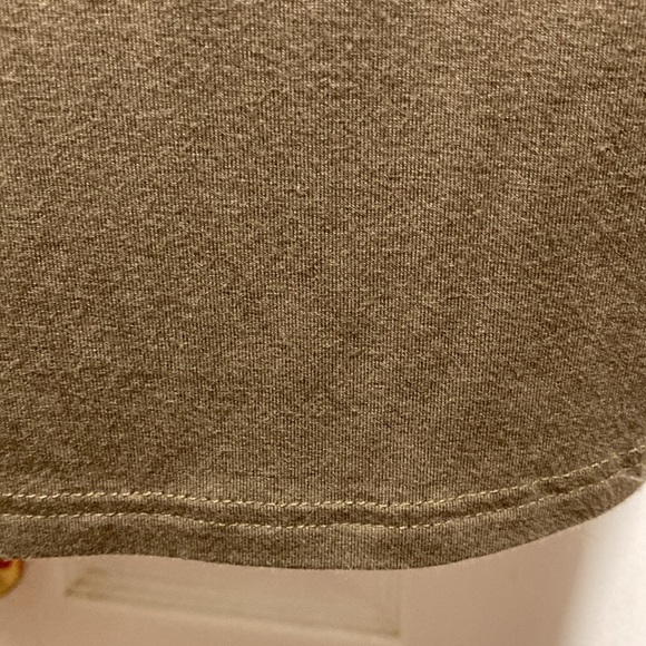 AVA Olive Green 3/4 Sleeve Embellished Top W/Brass/Copper/Smokey Beads - Sz M - Picture 7 of 11